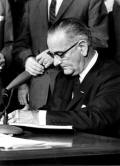 President Johnson signs civil right bill